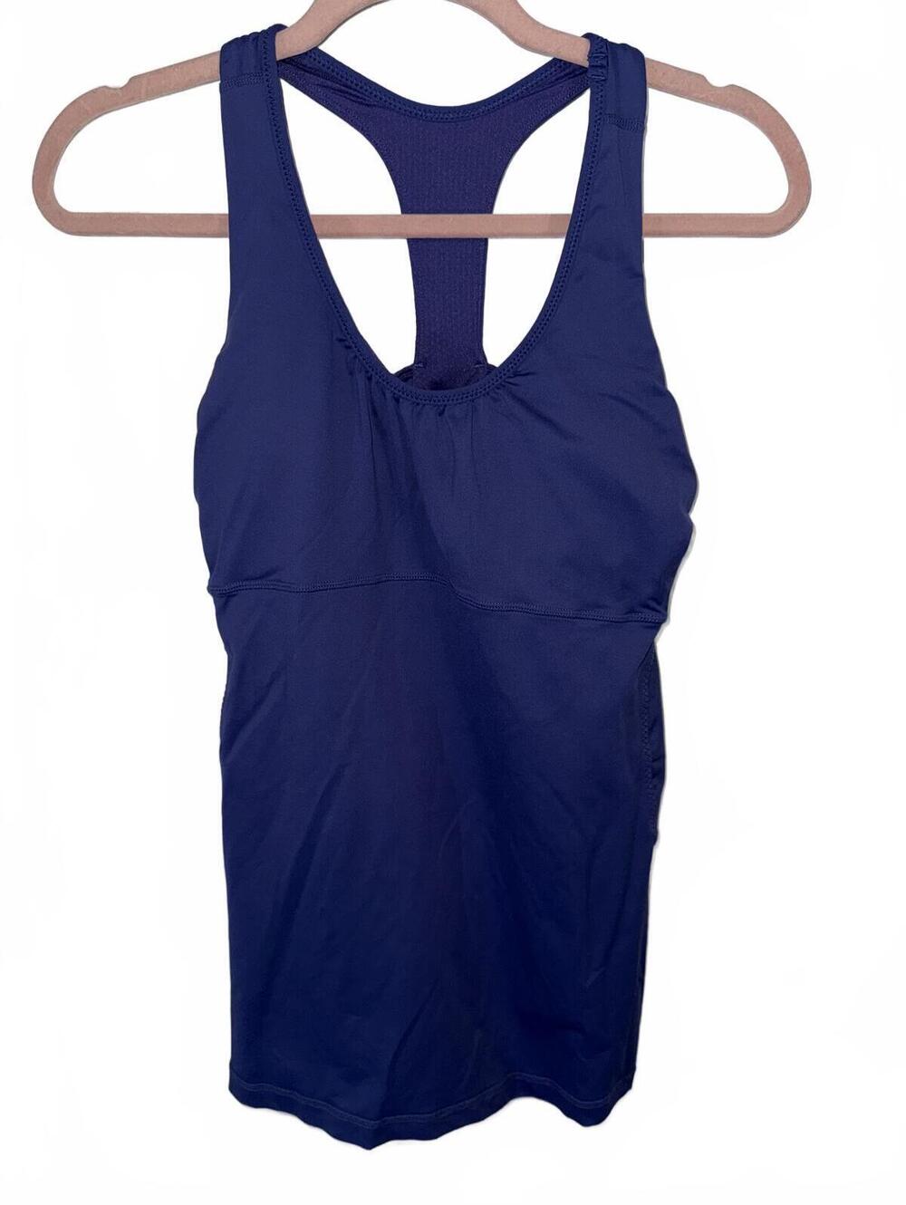 Lululemon Purple/Blue tank w/bra and pads size 10
